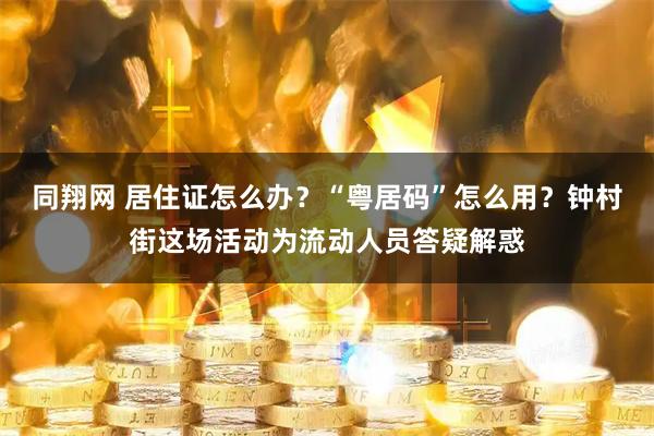 同翔网 居住证怎么办？“粤居码”怎么用？钟村街这场活动为流动人员答疑解惑